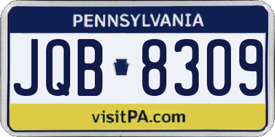 PA license plate JQB8309