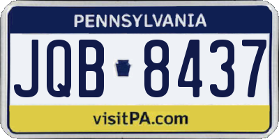 PA license plate JQB8437
