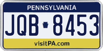 PA license plate JQB8453