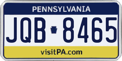 PA license plate JQB8465