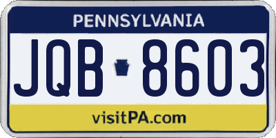 PA license plate JQB8603