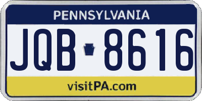 PA license plate JQB8616