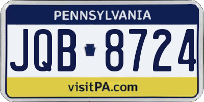 PA license plate JQB8724