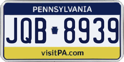 PA license plate JQB8939