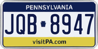 PA license plate JQB8947