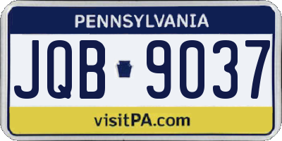 PA license plate JQB9037