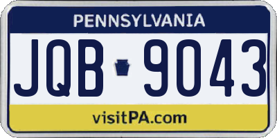PA license plate JQB9043
