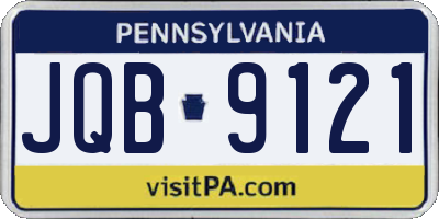 PA license plate JQB9121