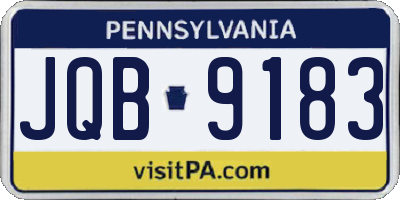PA license plate JQB9183