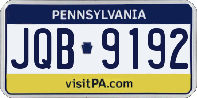 PA license plate JQB9192
