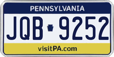 PA license plate JQB9252