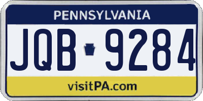 PA license plate JQB9284