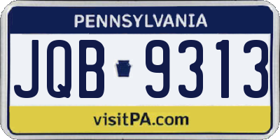PA license plate JQB9313