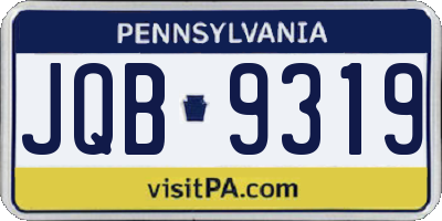 PA license plate JQB9319