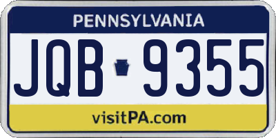 PA license plate JQB9355