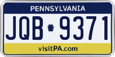 PA license plate JQB9371