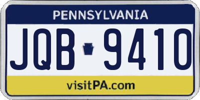 PA license plate JQB9410