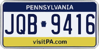 PA license plate JQB9416
