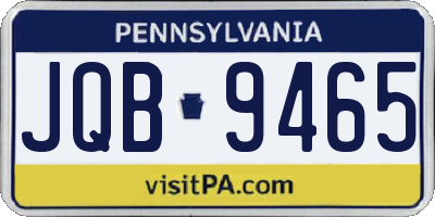 PA license plate JQB9465