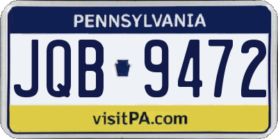 PA license plate JQB9472