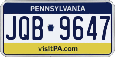 PA license plate JQB9647