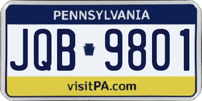 PA license plate JQB9801