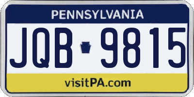 PA license plate JQB9815