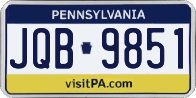 PA license plate JQB9851