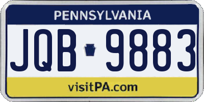 PA license plate JQB9883