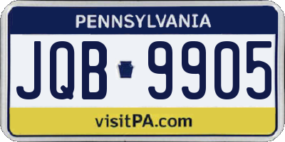 PA license plate JQB9905