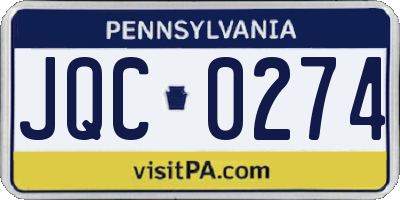 PA license plate JQC0274