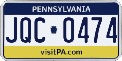 PA license plate JQC0474