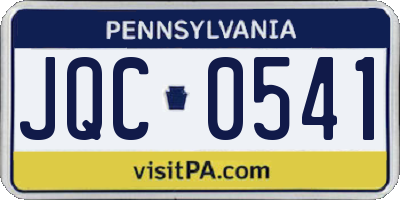 PA license plate JQC0541