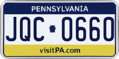 PA license plate JQC0660