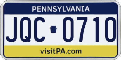 PA license plate JQC0710
