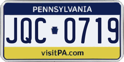 PA license plate JQC0719