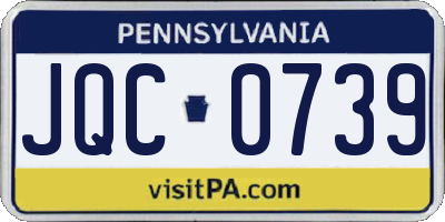 PA license plate JQC0739