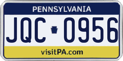 PA license plate JQC0956