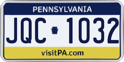 PA license plate JQC1032