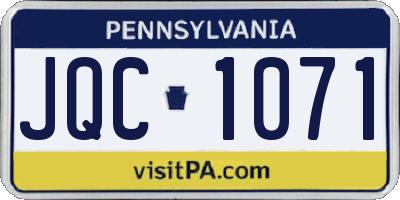 PA license plate JQC1071