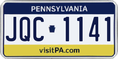 PA license plate JQC1141