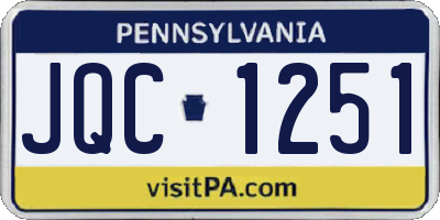 PA license plate JQC1251