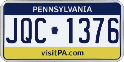 PA license plate JQC1376