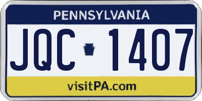 PA license plate JQC1407