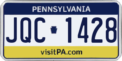 PA license plate JQC1428