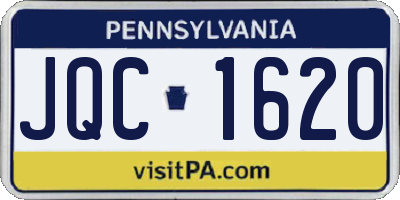 PA license plate JQC1620