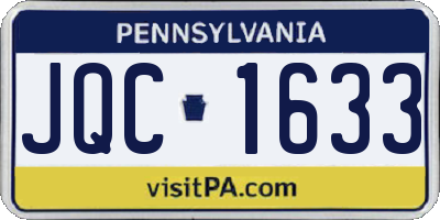 PA license plate JQC1633