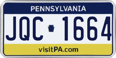 PA license plate JQC1664