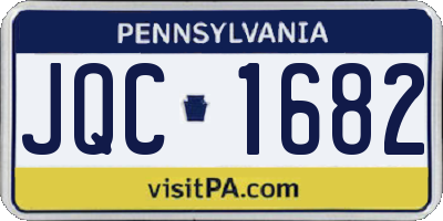PA license plate JQC1682