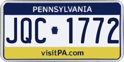 PA license plate JQC1772